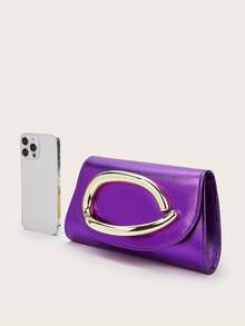 闪亮、耀眼、奢华、迷人、优雅、精致的大号女士手拿包、晚宴包、派对手提包，配有可拆卸链条肩带，适合婚礼、派对、舞会等场合，采用天鹅绒材质，时尚优雅，适合女孩、女士、大学生、年轻职业人士和上班族。 - 紫色 - 查看 6