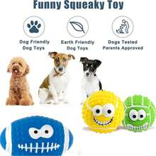 1 Pc Squeaky Dog Ball, Latex Rubber Dog Squeak Toys, 3.1'' Soft Bouncy Fetch Balls For Medium Small Pets Interactive Play, Teeth Cleaning Puppy Interactive Chew Durable Toy - Multicolor - View 5