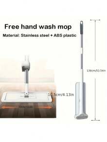 2pcs Replacement Mop Pads, Large Automatic Self-Wringing Flat Mop, 360° Rotatable Adjustable Cleaning Mop, Dry & Wet Dual Use, Hands-Free Super Microfiber Mop, Suitable For Hardwood Floors And Window Cleaning, 2025 New Household Cleaning Tool