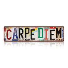 Vintage Carpe Diem Wall Decor Street Signs Metal Tin Signs 16 X 4 Inches - Multicolor - View 1