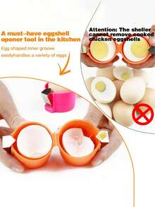 1pc Egg Shell Opener, Kitchen & Dining Easy Peel Separator Handheld Egg Cracker, Multi-Function Egg Cutter Egg Opener And Separator, Easy To Clean Manual Kitchen Separation Tool, Suitable For Cooking Camping Kitchen Tools, Durable And Efficient Household Egg Cracker, Practical Kitchenware | Easy To Clean Material - Multicolor - View 6