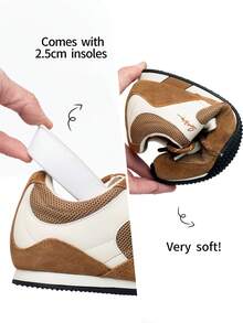 somiliss 女士休闲运动鞋，软底网眼拼接，透气舒适，适合户外步行，日常通勤穿着，隐形坡跟设计 - 粉色 - 查看 4