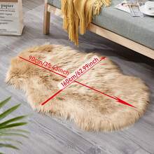 Thảm lông cừu giả, thảm lông cừu mềm mại, thảm chạy bộ cho phòng ngủ, cạnh giường, sàn phòng khách, đệm dày, thảm lông lạc đà, vỏ bọc ghế siêu mềm, tấm lót ghế cho phòng ngủ, sàn ghế sofa - Lạc đà - Xem 7
