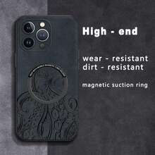 Diseño de pulpo. Funda magnética para teléfono con textura de piel sintética de oveja. Compatible con los modelos 12 al 16 Plus, Pro y Pro. Una opción elegante y de alta calidad, ideal para regalar. - Colores mixtos 2 - Ver 1