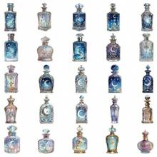 50PCS Transparent Stickers Bottle Stickers Aesthetic Stickers Moon Stickers Fantasy Stickers Fun Stickers Vinyl Waterproof Stickers Aesthetic Laptop Sticker Pack Skateboard Stickers Water Bottle Stickers Notebook Stickers - Multicolor - View 4