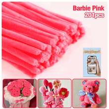 200/450根多色加粗雪尼尔绒条，散装彩色毛绒棒，9种颜色，适用于DIY工艺品和艺术项目，可作绒球，适用于情人节、母亲节和复活节装饰 - 彩色 - 查看 31