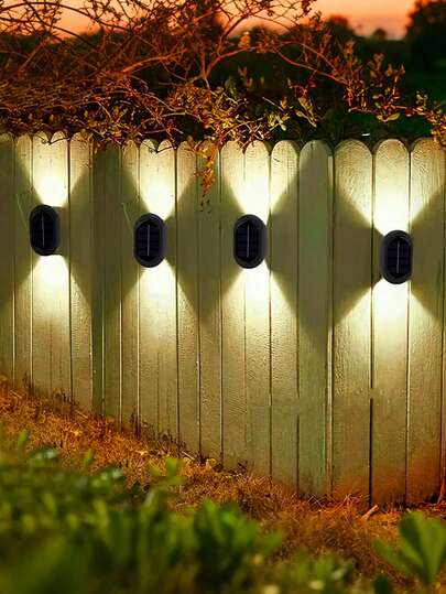 2/4pcs Solar Powered Outdoor Wall Lights, Decorative Stair Lights, Outdoor Garden Spotlights, Portable Camping Lights, Outdoor Wall Decor Lights, IP44 LED Landscape Lights, Warm White/Cool White Light Options