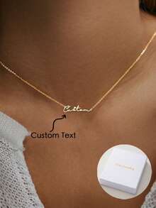 A Minimalist Handwritten Heart-Shaped English Letter Name Necklace With Unique Design, Classic Retro Style, Suitable For Daily Banquets, Parties, Weddings, Occasions Such As Mother's Day For Anniversaries, For Birthdays, For Daily Wear, For Weddings, For Graduation, For Prom, For Party, School Supplies, For Teenagers, Junior High School Students, Middle School Students, High School Senior High School Students, College Students, University Students, Freshman, Sophomore, Underclassmen,Delicate Romance, Utilitarian Chic, Look Glamour