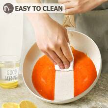 Set de 3 Sarténes Antiadherentes Blancas: Tamaños 20cm (7.87"), 24cm (9.5") y 28cm (11") – Mango Antiescalda, Ideal para Amantes de la Cocina y Hogares Modernos en Desayunos y Cena Diaria - Beis - Ver 3