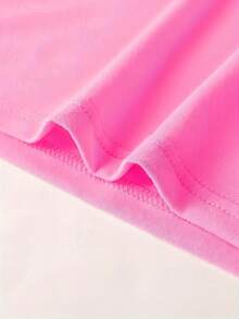 Adorable Pink Monogram Alphabet Girls' T-Shirt With Easter Bunny & Cool Egg Design - Soft Cotton, Short Sleeve, Round Neck - Perfect For Birthday & Party Outfits, Casual Youngsters Wear| Short Sleeve Top| Comfortable Fit, Tween Girl Clothes - 粉色 - 查看 6