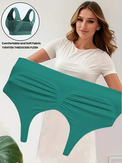 1 Peça Sutiã Esportivo Sem Costura com Design Vazado para Mulheres Plus Size, Top Ativo Confortável, Respirável e Ajustado com Suporte, Primavera