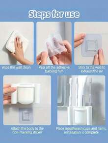 1pc Wall-Mounted Toothbrush Holder, Durable Plastic Bathroom Storage Box With Multiple Compartments For Toothbrush, Toothpaste And Necessities, Space Saving Design, Bathroom Storage Box With Drainage Function(Random Color)