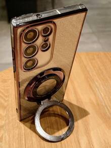 New Gradient Glitter Electroplated TPU Phone Case With Hidden Crystal Ring Holder, Compatible With IPhone 17/6/7/8/X/XS/XR/11/12/13/14/15/16/16e, Galaxy S22/23/24/25/S24 FE/S25 EDGE, A04/05/06/A07/A14/A15/A16/A17/A24/A25/A34, Redmi Note 9/10/11/12/13/14, Redmi 9/10/12/13C/14C/A5, OPPO, MOTO, Honor X, HW, Realme C53 C55 - Black - View 5