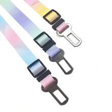 1 PC Pink Blue Purple Green Gradient Color Dog Safety Traction Lanyard For Controlling Explosive Cat Dogs' Movement, Pet Car Seat Belt With Traction Lanyard Window Locking Mechanism, Retractable Safety Belt For Dogs,Retractable Safety Belt For Dogs,Suitable For Taking A Car Ride In The Back Seat For Outings.