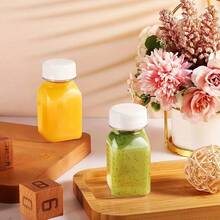 12pcs, 8oz Plastic Juice Bottles With Lids, 4oz, 5oz, 12oz, 16oz Reusable Beverage Bottles, Mini Fridge Bottles, Plastic Mini Juice Containers For Juicing, Smoothie Making, Tea And Homemade Drinks