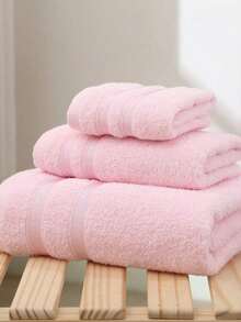 Set 3 buc. prosoape roz, prosop moale și absorbant, culoare solidă, prosop de mână și prosop de baie. Potrivit pentru decorarea unisex a băii și a casei, cadou de absolvire, petrecere a burlacilor, cadou pentru domnișoarele de onoare, cadou de Ziua Tatălui, decor și cadou de Halloween, cadou pentru petrecerea burlacilor, cadou pentru invitații la nuntă, decor pentru petrecerea de ziua de naștere și articole de nuntă. - Roz - Vizualizare 2