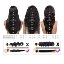 MENALUE Bundles And Closure Deep Wave Bundles With Closure 20 22 24+18, Free Part Wet And Wavy Hair 3 Bundles With Lace Closure 100%Brazilian Virgin Human Hair Weave Bundles With Closure Natural Color Style Keep Texture Silky Soft Extension - Natural Black - View 9
