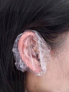 100/200Pcs Disposable Ear Cover Waterproof Bath Shower Hair Dyeing Ear Protector Shield Earmuffs Caps Barber Tools Salon Accessories