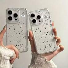 Funda para chicas estilo Y2K, adornada con lujosos brillantes de imitación y bordado de estrellas. Compatible con los modelos 16, 15, 14 y 13 Pro. Incluye un acabado láser brillante. - transparente - Ver 4