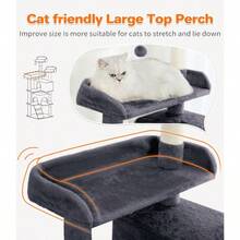 Made4Pets Cat Tree 54in Cat Tower For Indoor Cats Kitten Tree MultiLevel Cat Tree With 2 Condo Furniture Activity Center With Scratching Posts Funny Toys Kittens Pet Play House Dark Grey