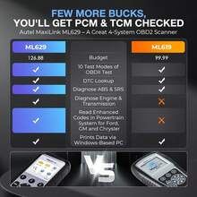 Autel ML629 Automotive OBD2 Scanner, 2025 Newest Model Upgraded Of AL619, ML619, Car Code Reader Check Engine ABS SRS Transmission Diagnostic Scan Tool With Auto VIN, Ready Test, DTC Lookup - Black - View 2