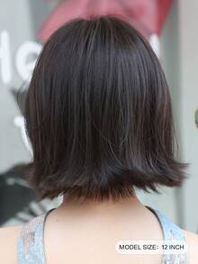NAMM 12 Inch Short Curly Wigs For Women - Modest Fashion Wave Wig Curtain With Bangs,Dark-Brown Soft Silky Heat-Resistant Synthetic Fiber Wigs For Daily Use, Perfect For Holidays Music Festivals Celebrations-Sakura Celebrations Glam & Party Street Wear Photography Use - 棕色 - 查看 2