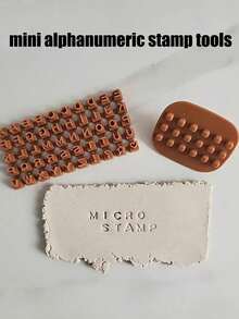 Mini instrumente de ștampile alfanumerice, potrivite pentru mini ștampile alfanumerice 3 în 1 pentru decorarea lut, prăjituri și torturi - ștampile de caractere din plastic, neelectrice, pentru unelte și meșteșuguri ceramice - Multicolor - Vizualizare 2