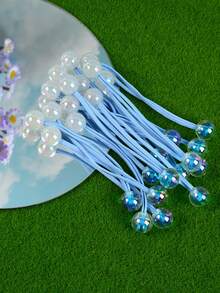 10/14/20pcs Set AB Color Beads Double-Ended Hair Scrunchies, Y2K Fairy Grunge Style Hair Accessories For Girls/Women, Suitable For Casual, Party, Shiny Decoration ,Hair Rope Ponytail Head Accessories