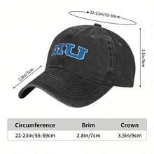 Monsters University Logo Baseball Cap For Men & Women - 100% Polyester Snapback Dad Hat With Ventilation Eyelets, Sporty Outdoor Running & Casual Sun Visor Cap - 藏蓝色 - 查看 3