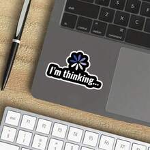 3-Inch "Thoughtful Pause" Sticker - Whimsical - Themed Vinyl Sticker With Floral & Text Art For Laptops, Notebooks, Water Bottles, Introvert Enthusiasts, And Fun Decor | Great For Mindfulness Fans, Creativity Seekers, And Those Into Playful Contemplation Puns