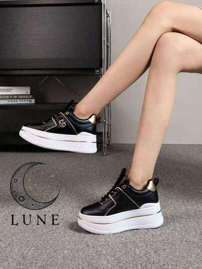 Bello Star Women's Thick Sole Casual Lace-Up Metal Eyelet Patchwork House & Sports Shoes