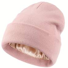 Women Satin Lined Knit Beanie Hat Winter Hats For Women Men Silk Lining Soft Slouchy Warm Cuffed Beanie Hat - Knitted Hat - View 25