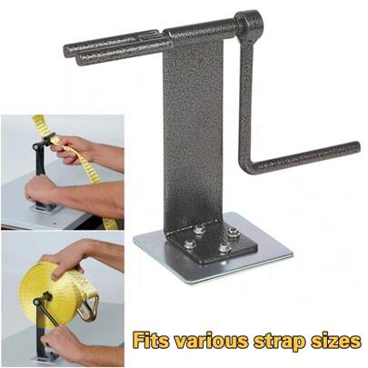Ratchet Tie-Down Rollup Winder W/ Magnetic Base For Winch Straps Truck Lorries
