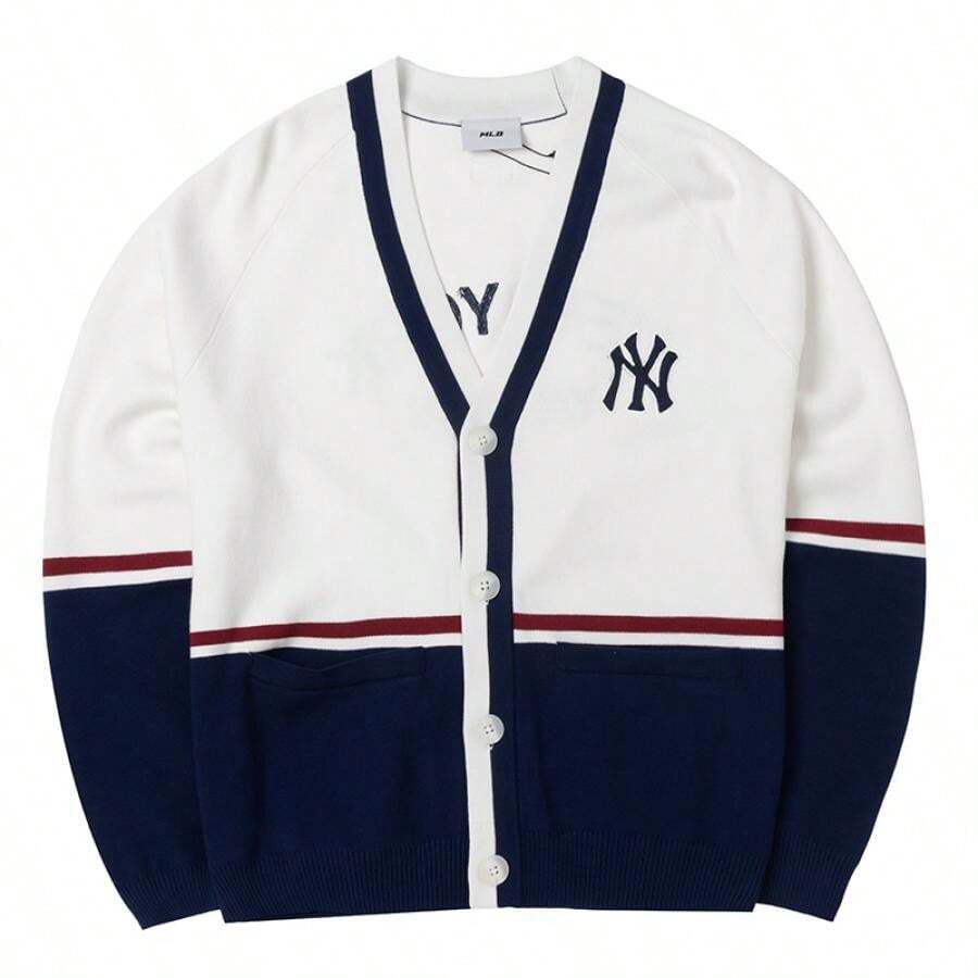 MLB Men's And Women's Casual Jackets Variety Color Block Button Cardigan Couple's Coat Sweater College Style Casual Wear 3AKCV0144