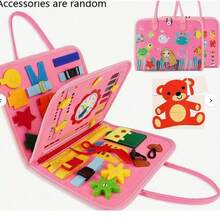 Montessori Activity Board, Develops Fine Motor Skills & Sensory Development, Perfect Toy For Airplane & Car Travel, Great Gift For Kids (Some Parts Are Sent Randomly) Sensory For Kids, Baby Airplane, Baby Stocking Stuffers, Baby Toys In Car, Toddler Sensory, Baby Activity Book - Multicolor - View 9