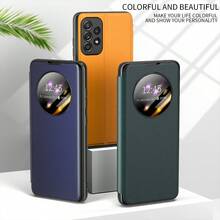 1 件豪华商务翻盖圆形窗口真皮手机壳带支架，适用于 Pixel 9Pro、Pixel 9、Pixel 8Pro、Pixel 8A、Pixel 8、16Promax、16pro、16、15promax、15pro、15、14promax、14pro、14、13promax、13pro、13、12promax、12pro、12、Galaxy S25Ultra、S25+、S25、S24Ultra、S24+、S24、S23Ultra、S23+、S23、S23FE、S24FE、A16、A26、A36、A56，全身保护手机壳 - 黃色1 - 查看 3