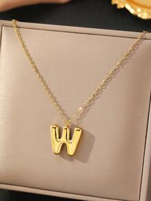 1 件不锈钢 26 字母吊坠项链，时尚优雅，送给她的绝妙礼物