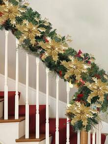 6/12/18/24 Stück Weihnachtsblumen Dekoration, Weihnachtsbaum Kranz Dekoration, funkelnde Blumen Paddel Dekoration, Weihnachten, Neujahr, Hochzeit, Party Dekoration, weiße Heim Dekoration, Weihnachtsdekorationen, Raumdekoration, Winter