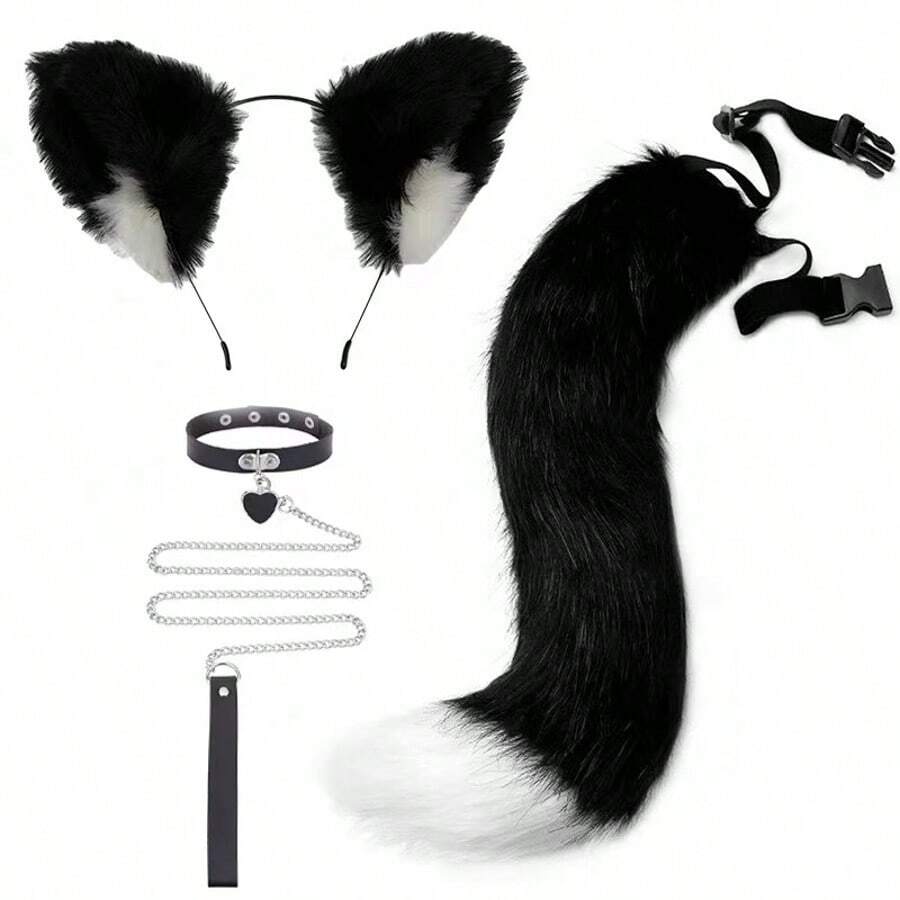Halloween Cosplay Cat Ear Headband Cat Tail Decor Cute Cat Girl Ear