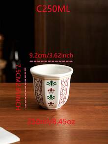 半套沙漠骆驼棕榈树陶瓷咖啡杯，180毫升/250毫升 - 可重复使用，浓缩咖啡杯，适合聚会和特殊场合，沙漠主题礼品，沙漠装饰 | 沙漠主题装饰，耐用陶瓷杯，沙特国庆日礼品，节日礼品，适合下午茶、办公室、聚会、餐厅、咖啡馆、露营和斋月礼品 - 手握杯 - 查看 17