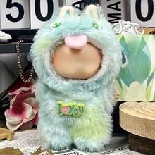 Ropa de muñeca de 6.69 pulgadas, compatible con Labubu, 1 set de accesorios - Sombrero de cubo de moda, top, pantalones con tirantes, mono, adecuado para muñecas de 6.69 pulgadas, accesorios lindos de BuLabu para jugar y exhibir (muñeca no incluida)