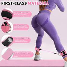 Set Of 18 Pilates Ring Essential Kit Women Pilates Ring And Ball Ankle Resistance Band Yoga Strap Socks Arm Stretcher Latex Tube Gym Back Bag Exercise Equipment Workout - Pink - View 5