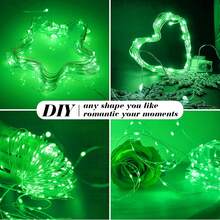 48 Pack Fairy Lights Battery Operated [3 Modes], 7ft 20 Led Twinkle Lights String Lights Waterproof Bulk Small Mini Silver Wire For Christmas Mason Jars Wedding Table Centerpiece (Green) - 綠光 - 查看 8