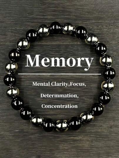 1 pieza Pulsera de estilo bohemio con obsidiana arcoíris de 8 mm y ágata - Joyería hecha a mano unisex, adecuada para uso diario, fiestas y regalos, mejora la claridad mental y el enfoque, piedra natal de diciembre