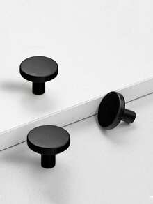 6pcs Modern Matte Black And Gold Cabinet Knobs - Aluminum T-Bar And Single Hole Drawer Pulls, Suitable For Kitchen And Bathroom - Stylish Home Decor Hardware, Kitchen Hardware | Elegant Hardware | Durable Construction, Kitchen Cabinet Knobs And Pulls - Black - View 8