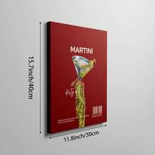 1 幅 Dirty Martini 墙壁艺术画时尚杂志鸡尾酒帆布印刷画马提尼美学海报华丽装饰适用于厨房、客厅或酒吧房间装饰礼物送给她，无框或有框