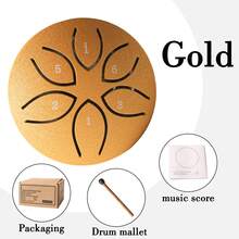 1 pieza Tambor etéreo de 3 pulgadas y 6 tonos, mini tambor de lengüeta de acero, tambor de lluvia para exteriores, instrumento profesional para adultos principiantes para una fácil introducción a la percusión, disponible en varios colores, sonido claro, adecuado para meditación, enseñanza, entretenimiento, etc., y también hace un excelente regalo.