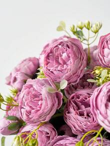 1pc/3pcs Artificial Flowers Faux Peony Flowers Bouquet Fake Roses Flowers Bulk Glorious Flower Bouquets Silk Peonies For Home Party Wedding Decoration Bridal Table Centerpieces Valentines Decor