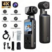 4K USB 可充电 270° 旋转摄像机，配备 1.33 英寸 CMOS 传感器，稳定功能，适用于视频博客和视频拍摄 - 黑色 - 查看 15