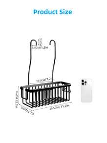 1 Stück Duschkorb zum Aufhängen für das Badezimmer, Badezimmer Aufbewahrungsregal, Badezimmer Aufbewahrungskorb, Shampoo- und Duschgel-Halter-Organizer, Badezimmer Accessoires, Badezimmer Aufbewahrung und Organisation, Material aus Aluminiumlegierung, wasserdicht und rostfrei, nagel freie Installation, Abtropfkorb, Aufbewahrung